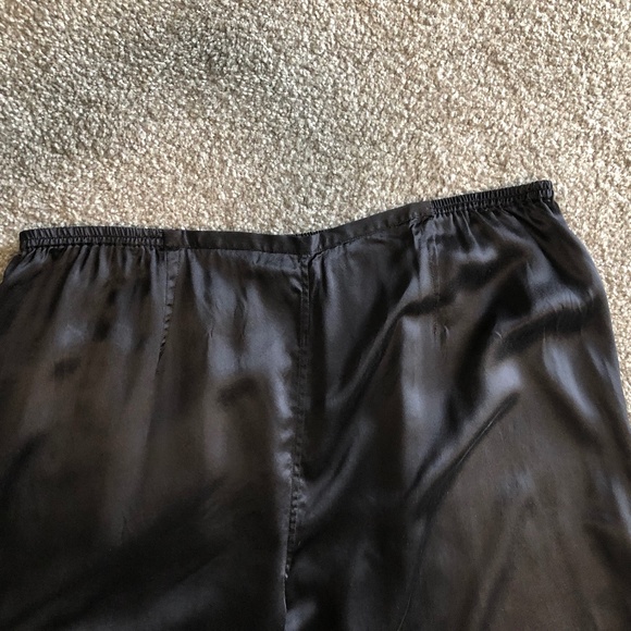 SOLD Citron Santa Monica Silk Elegant Wide Leg Pants XL Black - Picture 4 of 9